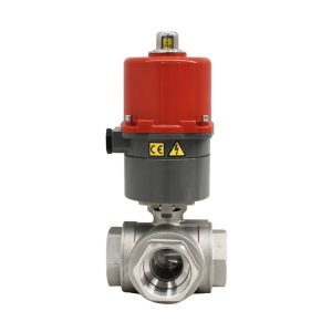 VALVULA BOLA 3 VIAS CON ACTUADOR ELECTRICO T304 1
