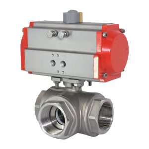 VALVULA BOLA 3 VIAS CON ACTUADOR NEUMATICO T304 1