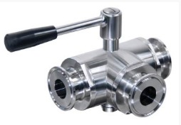 VALVULA BOLA TRES VIAS DIRECT WAY SANITARIA CLAMP T304 2