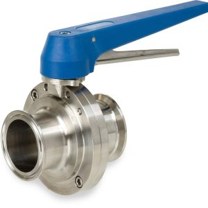VALVULA MARIPOSA SANITARIA CLAMP GATILLO PLASTICO OPR T304 2