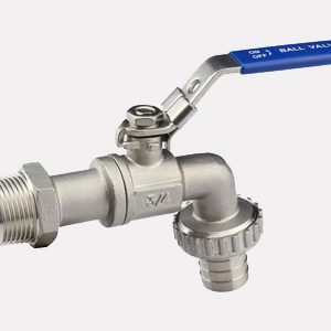 VALVULA BOLA CON NARIZ PARA MANGUERA T304 1/2